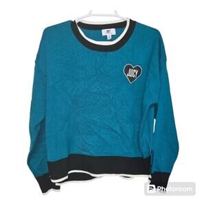 Juicy Couture Sweater Medium Blue Pullover Logo Crewneck Y2kK Retro